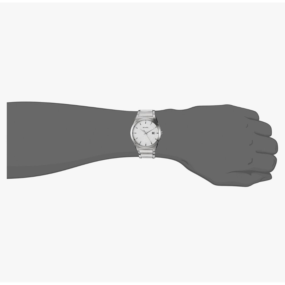 Bulova Mens Silver Tone Stainless Steel Classic Quartz Men's Watch - Picture 9 of 12